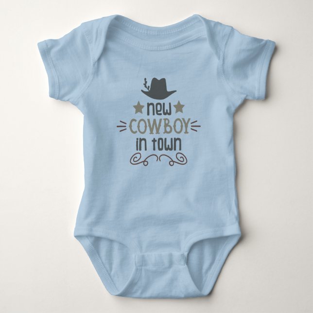 New Cowboy In Town Baby Bodysuit (Front)