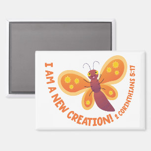 New creation cute butterfly cartoon bible verse magnet