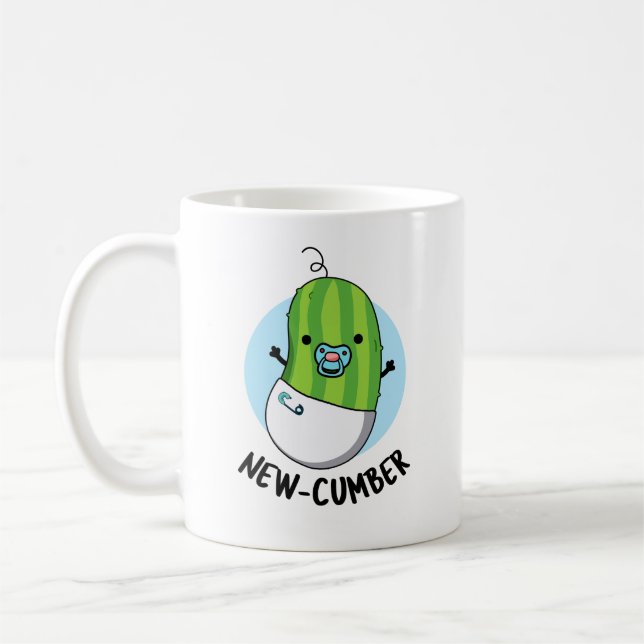 New-cumber Funny Veggie Cucumber Pun  Coffee Mug (Left)