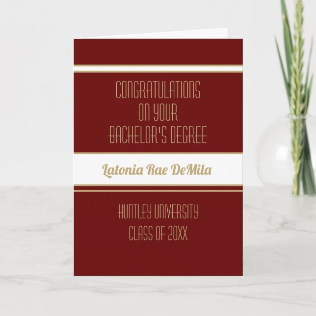 New! Custom bachelor's degree graduation card (Front)