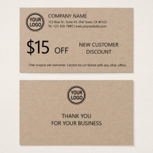 New Customer Discount Coupon Card