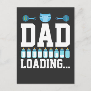 New Dad Baby Loading Diaper Pregnancy Announcement Postcard