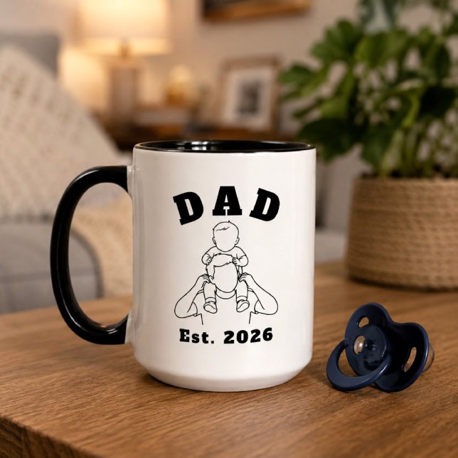 New Dad Baby Shoulder Line Art Mug (Creator Uploaded)