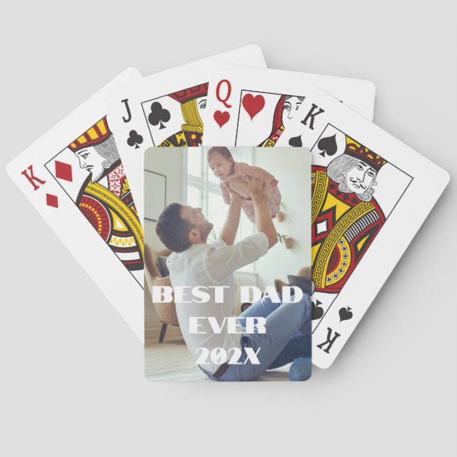 New Dad Best Ever - Custom Full Photo Playing Cards (Back)