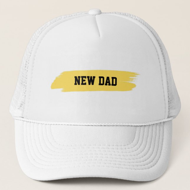 "New Dad" Cap, Cute Trucker Hat (Front)