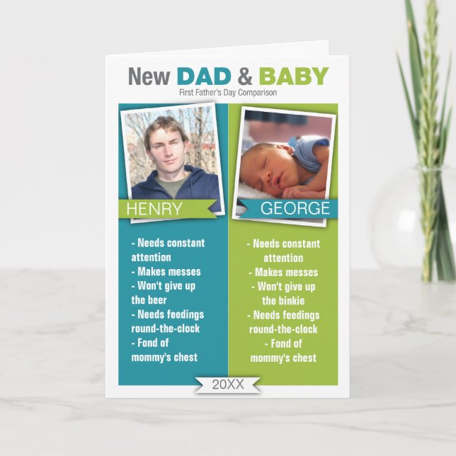 New Dad Comparison Father's Day Card (Front)