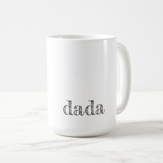 New Dad DADA Modern Typography Fathers Day Joy Coffee Mug (Front Right)
