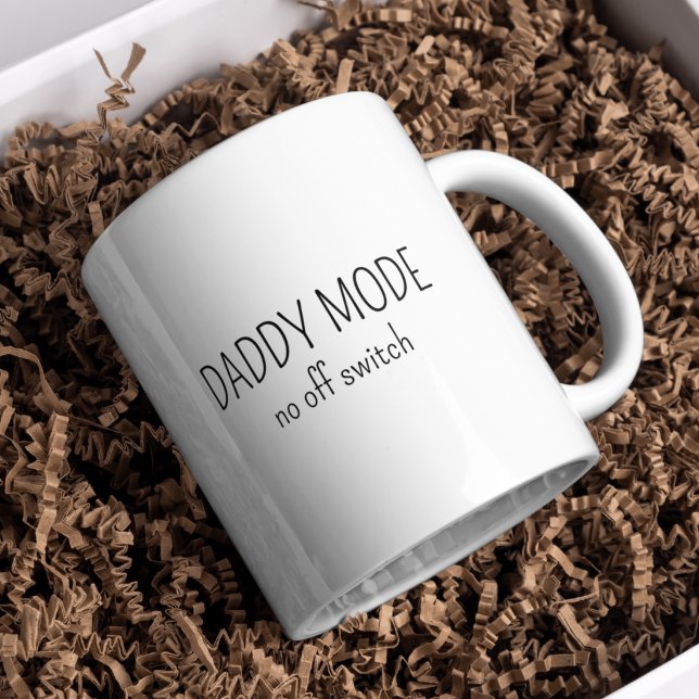 New Dad Daddy Mode Funny Typography Minimalist  Coffee Mug (Creator Uploaded)