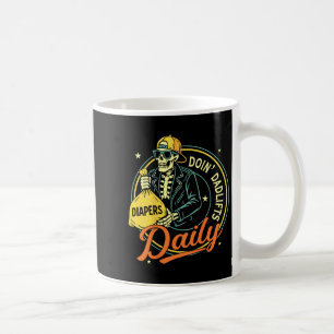 New Dad Doin' Dadlifts Daily Funny Skeleton Gym (o Coffee Mug