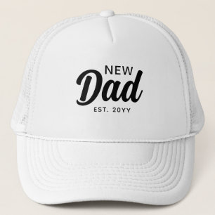 New Dad Established Year Custom Trucker Hat