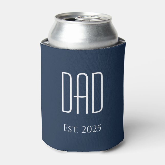 New Dad Father's Day Simple Blue Can Cooler (Can Front)