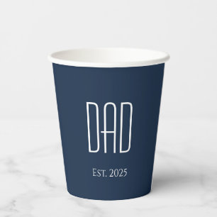 New Dad Father's Day Simple Blue Paper Cups