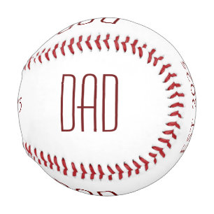 New Dad Father's Day Simple Red Typography Baseball