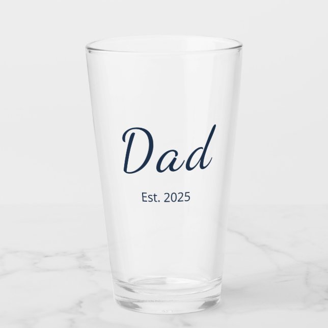 New Dad First Father's Day Minimalist  Glass (Front)