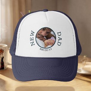 New Dad First Time Dad Custom Photo Personalised Trucker Hat