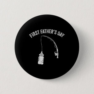 New Dad Fisherman, First Fathers Day Fishing Dad  6 Cm Round Badge