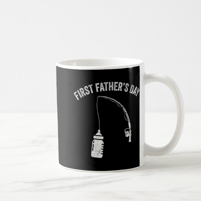 New Dad Fisherman, First Fathers Day Fishing Dad  Coffee Mug (Right)
