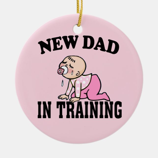 New Dad Girl Ceramic Tree Decoration (Front)