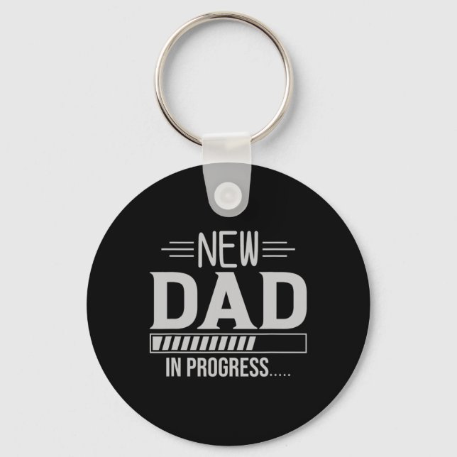 New Dad In Progress Expectant Fathers  Key Ring (Front)