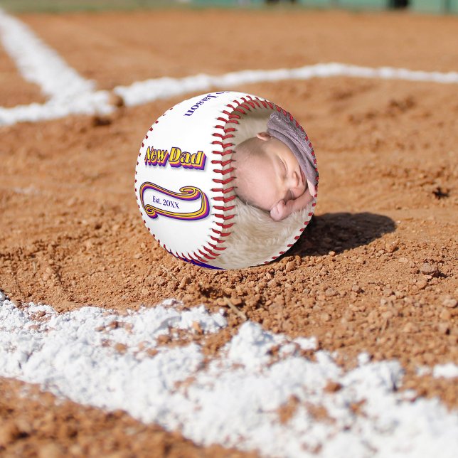 New Dad in Retro Pop Colours Baseball (Creator Uploaded)