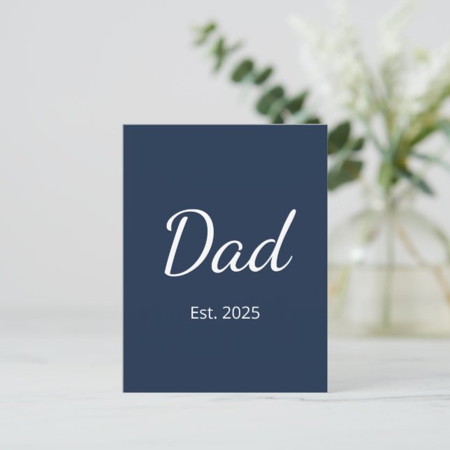 New Dad Minimalist Father's Day Blue   Holiday Postcard (Standing Front)