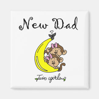 New Dad of Twin Girls Tshirts and Gifts Magnet