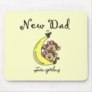 New Dad of Twin Girls Tshirts and Gifts Mouse Pad