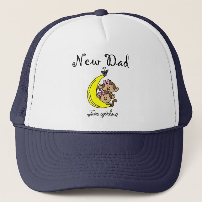 New Dad of Twin Girls Tshirts and Gifts Trucker Hat (Front)
