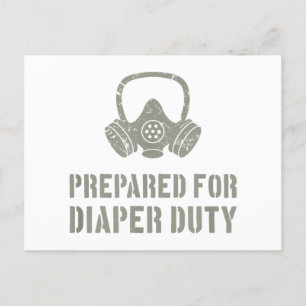 New Dad Prepared For Diaper Duty Funny Holiday Postcard