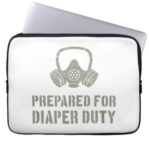 New Dad Prepared For Diaper Duty Funny Laptop Sleeve