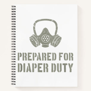 New Dad Prepared For Diaper Duty Funny Notebook