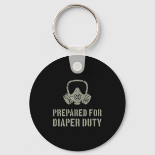 New Dad Prepared For Diaper Duty Funny Small Key Ring