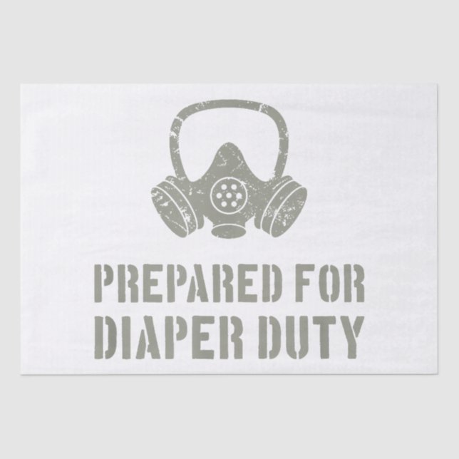 New Dad Prepared For Diaper Duty Funny Tissue Paper (Front)