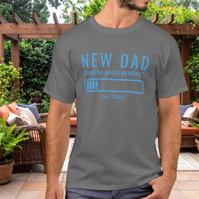New Dad Sleeping Patch Blue Design T-Shirt (Creator Uploaded)