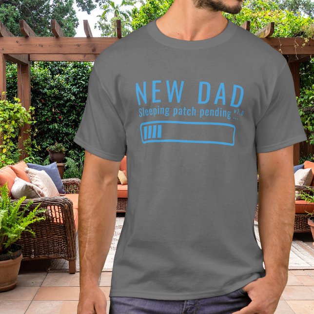New Dad Sleeping Patch Blue Design T-Shirt (Creator Uploaded)