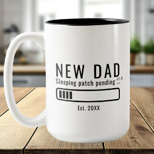 New Dad System Update Sleeping Patch Black Two-Tone Coffee Mug