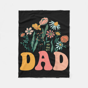 New Dad Wildflower First Birthday & Baby Showe Fleece Blanket