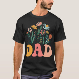 New Dad Wildflower First Birthday Baby Shower T-Shirt