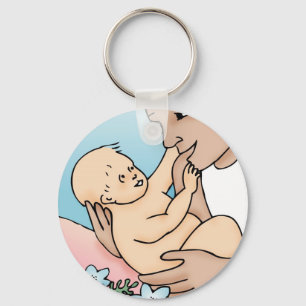 New Daddy and Baby Key Ring