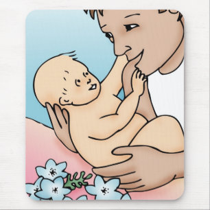 New Daddy and Baby Mouse Pad