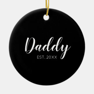 New Daddy Established 2022 typography Ceramic Tree Decoration