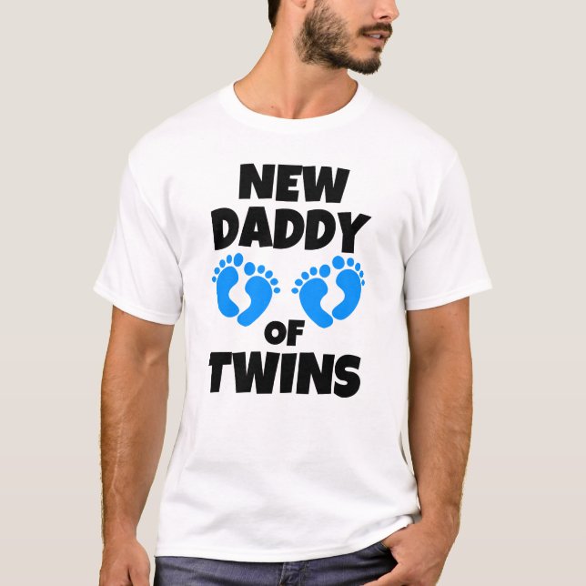 New Daddy of Twin Boys sons funny T-Shirt (Front)