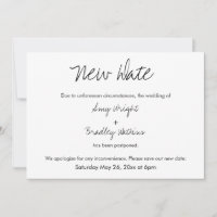 "New Date" Casual Postponed Wedding Announcement