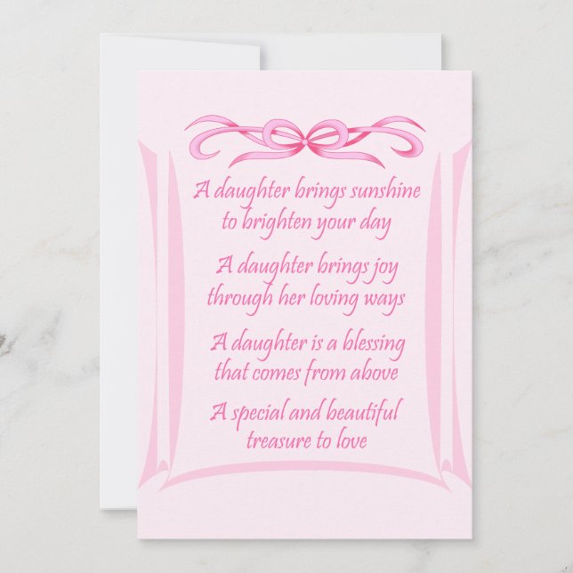 New Daughter Poem Announcement (Front)