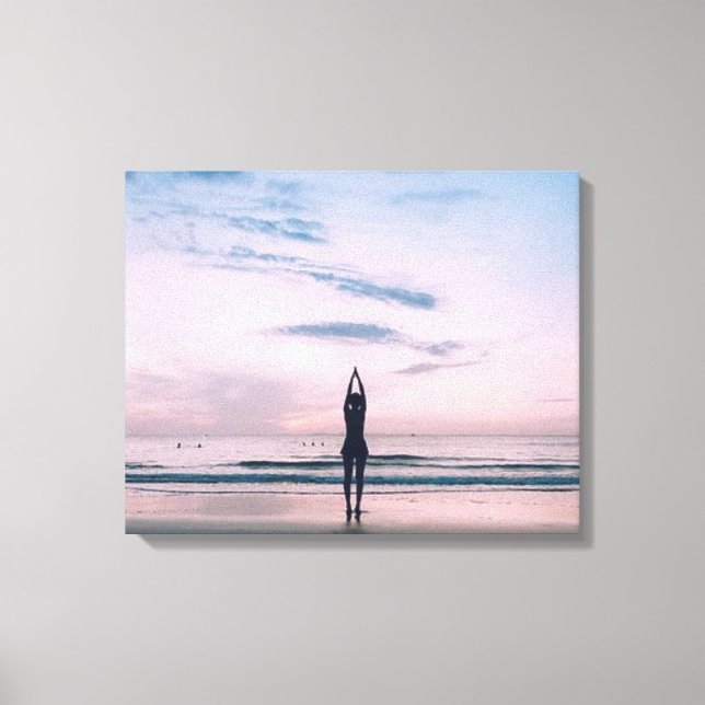 ""NEW DAY CALM" YOGA POSE Just Breathe Canvas Print (Front)