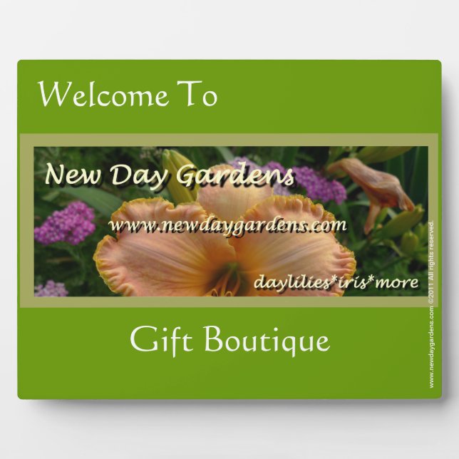 New Day Gardens Customisable Boutique Placard Plaque (Front)