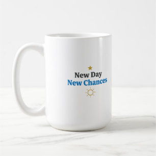 New Day, New Chances" Minimalist Coffee Mug