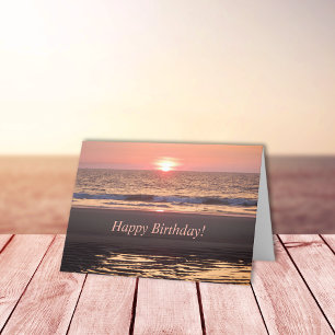 New Day Sun Rising Over Ocean Card