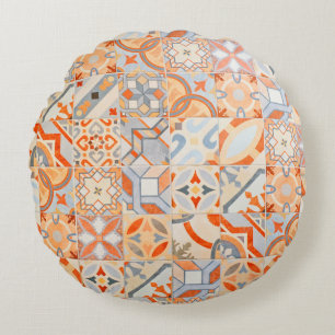 New decorative fashion trend. Mosaic of Hydraulic Round Cushion