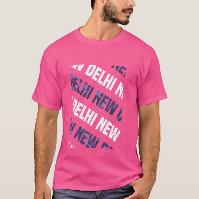 New Delhi Camo Pattern Purple Camouflage T-Shirt (Front)